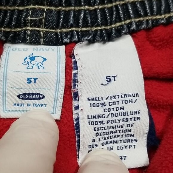 Old Navy Jeans Boys Toddler 5T Denim Fleece Lined Pockets Button Zip Closure - Picture 3 of 6